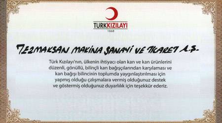 Tezmaksan Çalışanlarından Türk Kızılayı'a Destek
